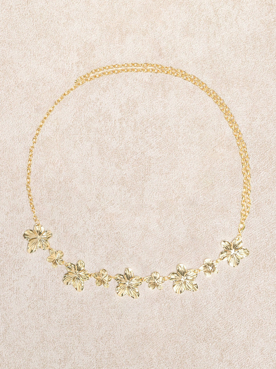 Gold 3D Flower Waist Chain