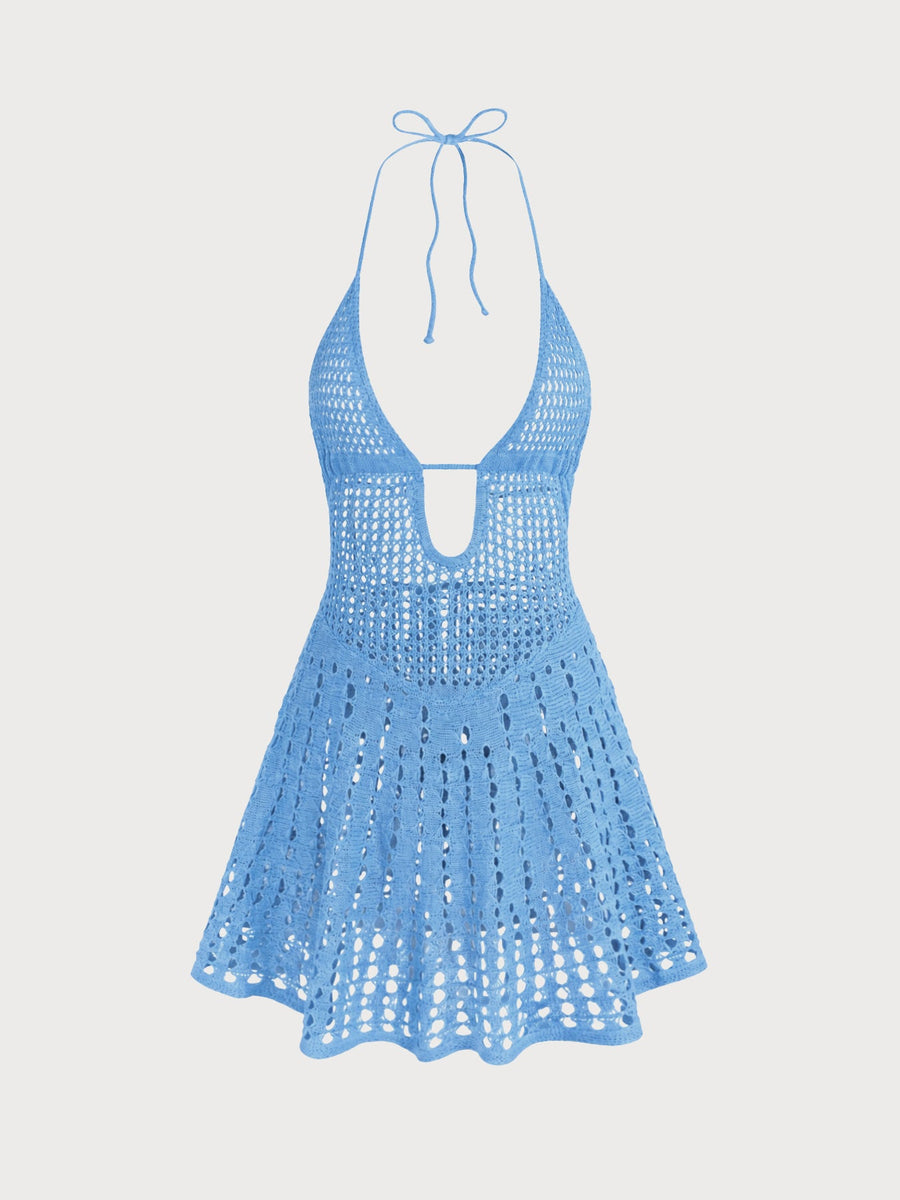 White Openwork Sleeveless Cover-up