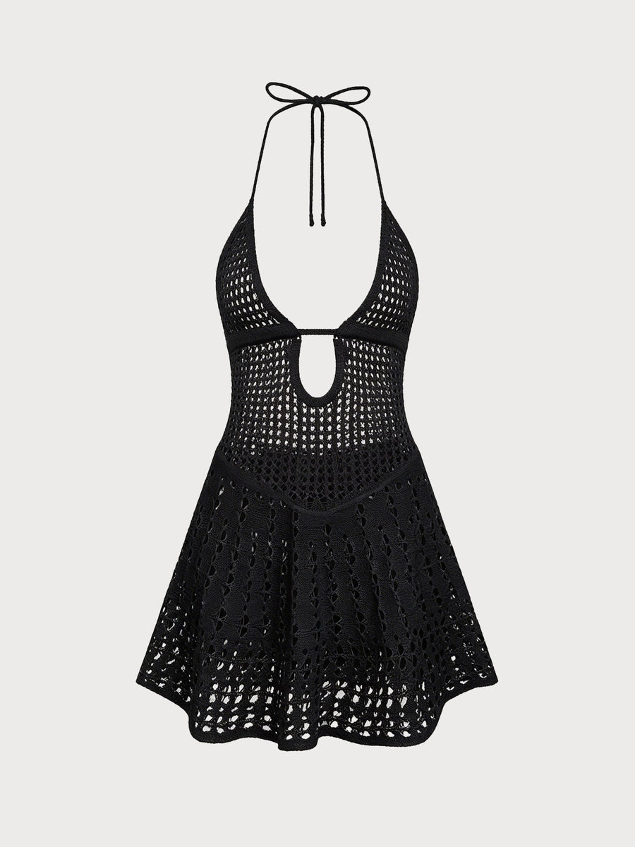 White Openwork Sleeveless Cover-up