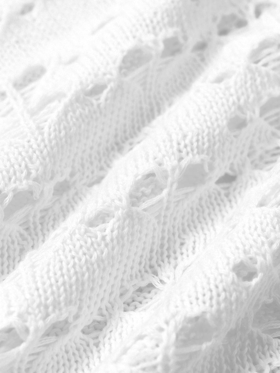 White Openwork Sleeveless Cover-up