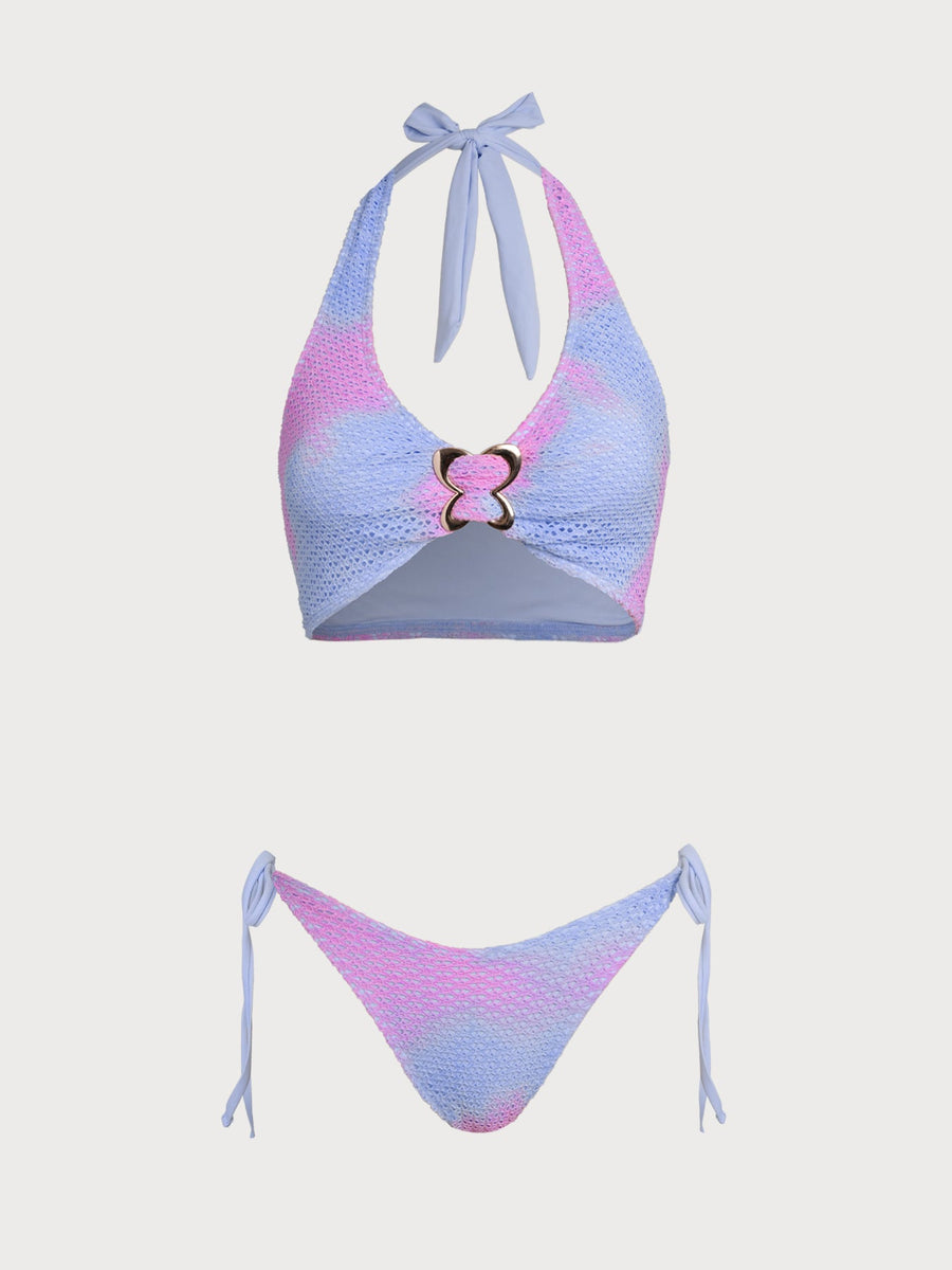 Blue Tie-dye Butterfly Bikini Set